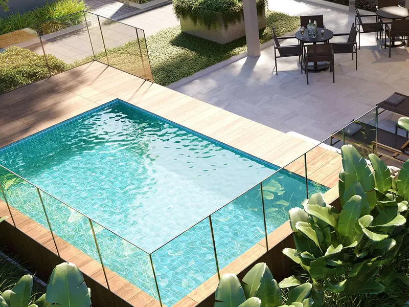 Pool house com piscina privativa e área de churrasco do Grand Quartier Rio2